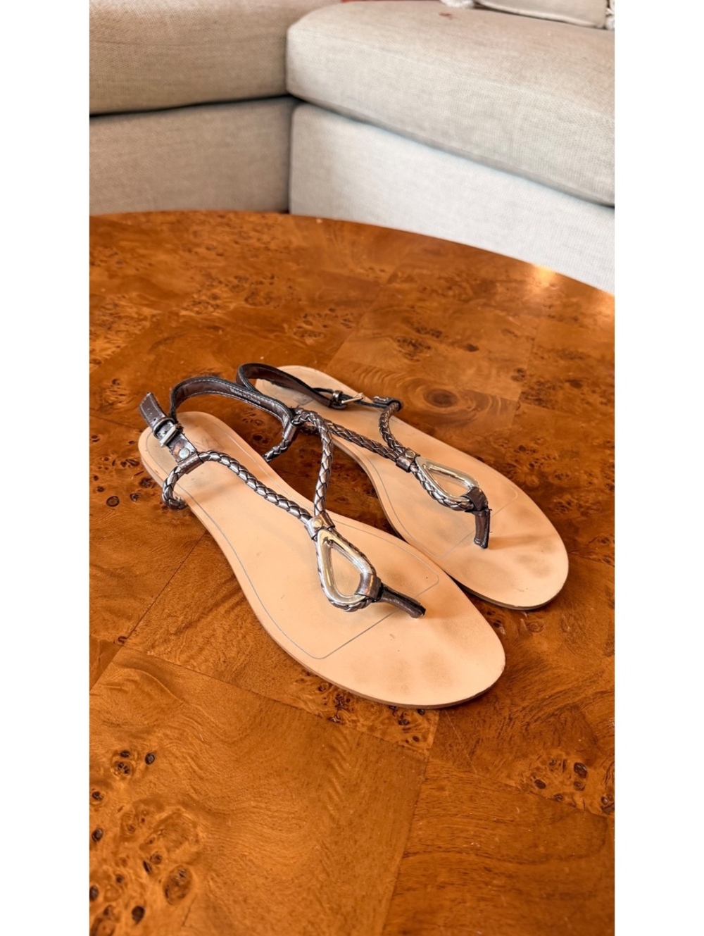 Dolce Vita Women's Metallic Brown Braided Strap Sandals Size 9